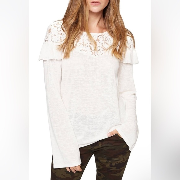 SANCTUARY NWT Women’s Off White/Cream Gwen Lace Detailed Sweater Size Small - Picture 1 of 16
